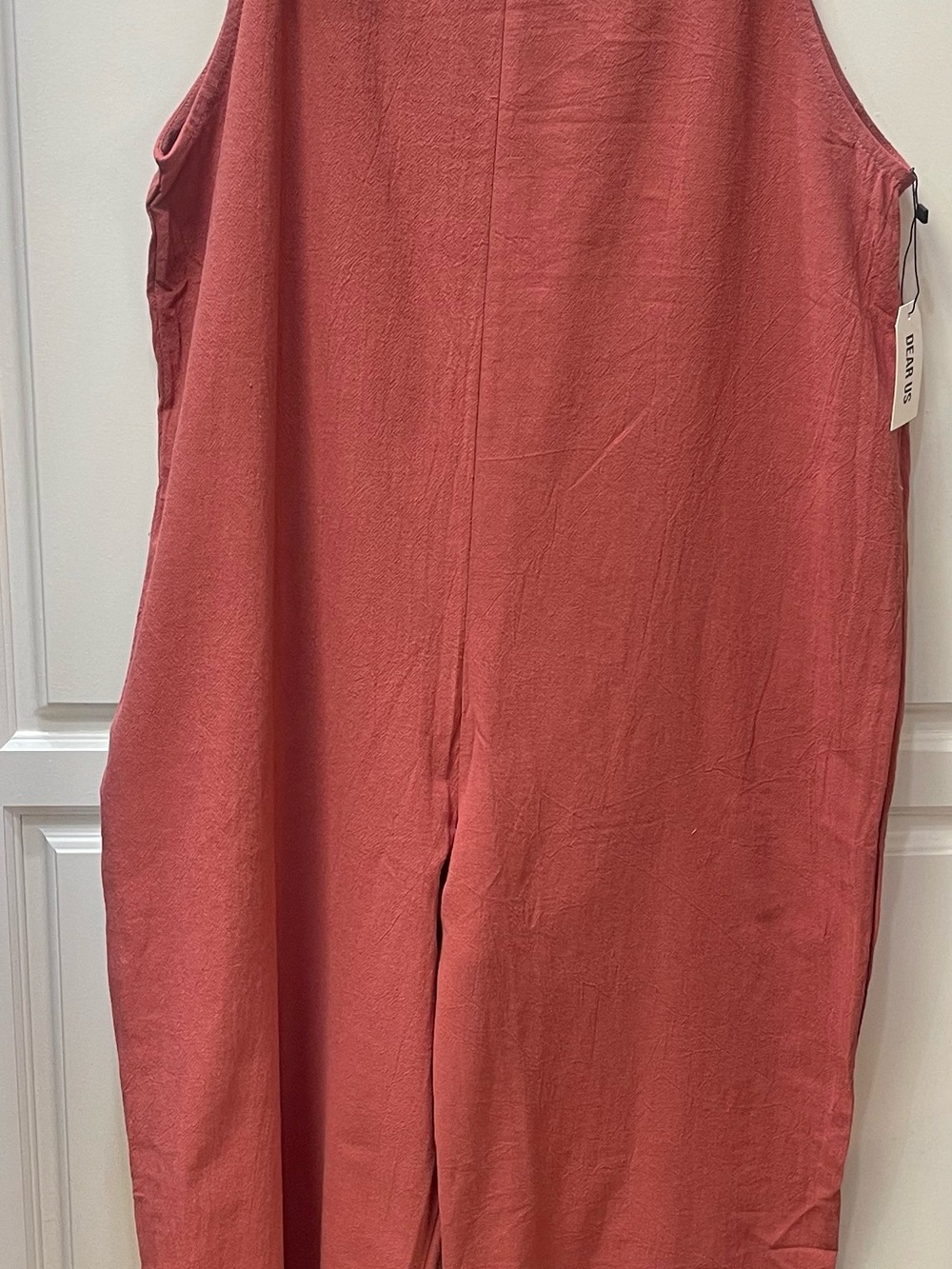 Dear Us Terracotta Red Wide Leg Overalls Jumpsuit NWT Small